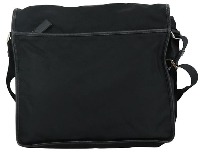 Borsa a spalla PRADA in nylon nero Auth am7560 - vista 3