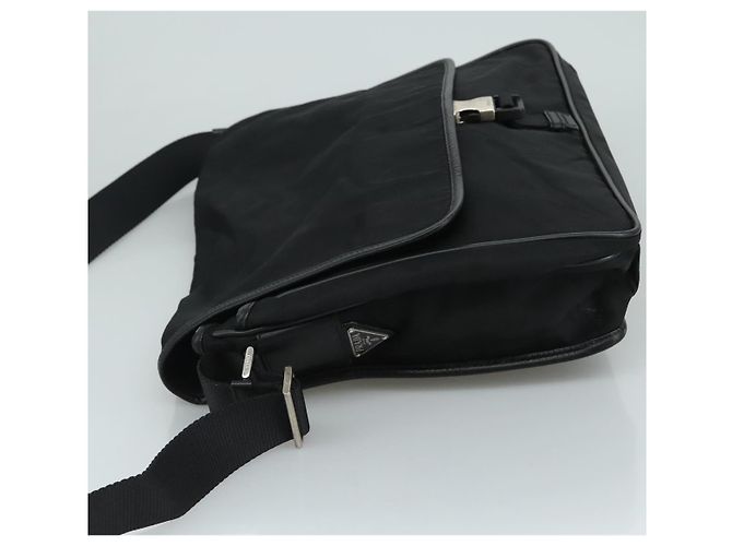 Borsa a spalla PRADA in nylon nero Auth am7560 - vista 5