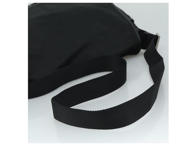 Borsa a spalla PRADA in nylon nero Auth am7560 - vista 7