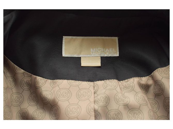 Abrigo trench negro con cinturón y doble botonadura Michael Michael Kors talla S - vista 3