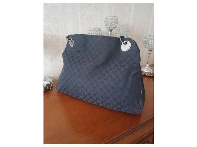 Borsa a mano Gucci Eclipse nera in tessuto Nero - vista 13