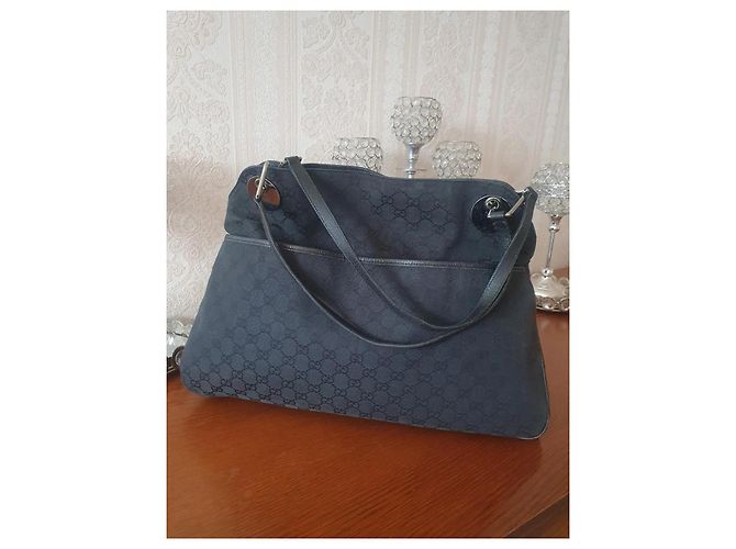 Borsa a mano Gucci Eclipse nera in tessuto Nero - vista 14