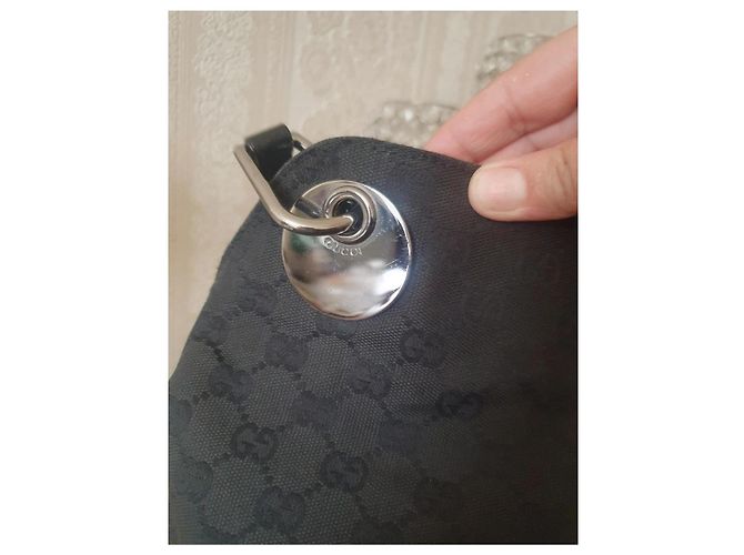 Borsa a mano Gucci Eclipse nera in tessuto Nero - vista 7