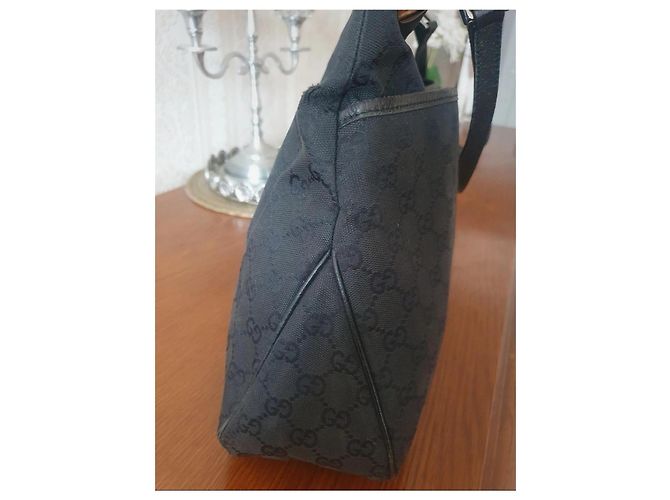 Borsa a mano Gucci Eclipse nera in tessuto Nero - vista 8