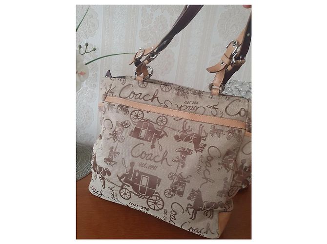 Vintage Coach Pferde Tasche Beige - Ansicht 15