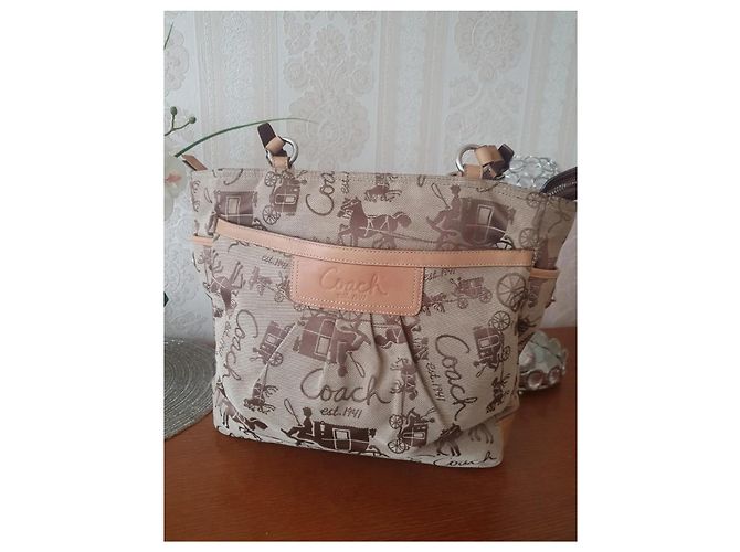 Vintage Coach Pferde Tasche Beige - Ansicht 2