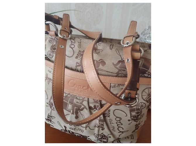 Vintage Coach Pferde Tasche Beige - Ansicht 3