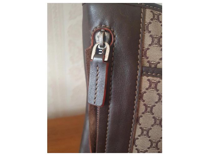 Triomphe Céline Vintage Macadam Tasche Beige - vue 9