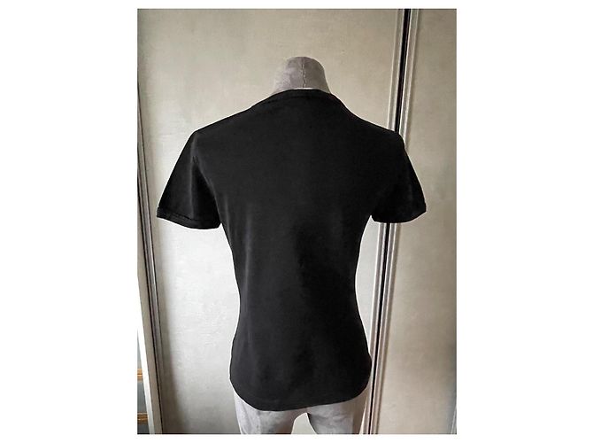 Top Chanel con logo doble CC de algodón negro - vista 5