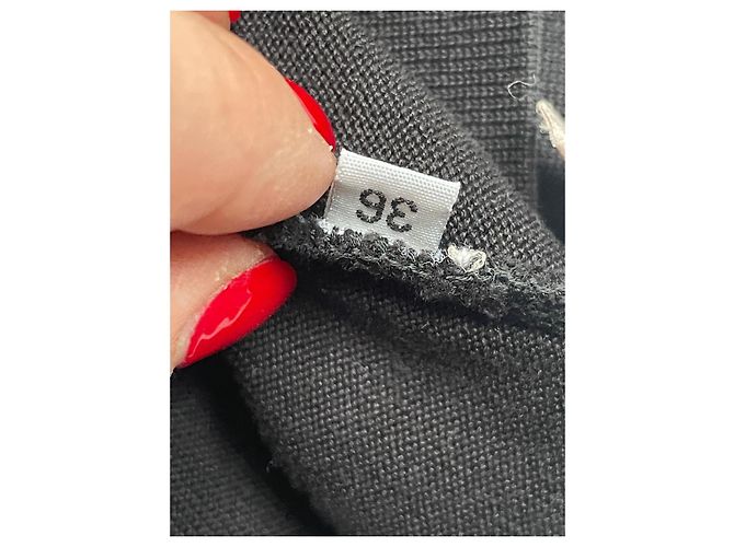Top Chanel con logo doble CC de algodón negro - vista 8