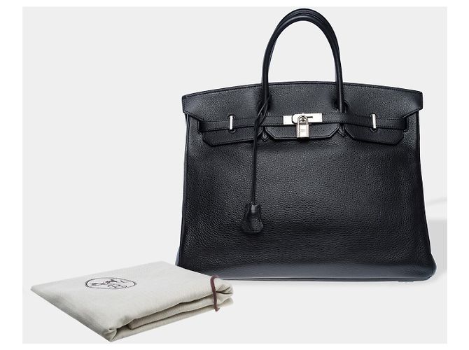 Hermès Sac HERMES Birkin 40 en Cuir Noir - 102463 - vue 2