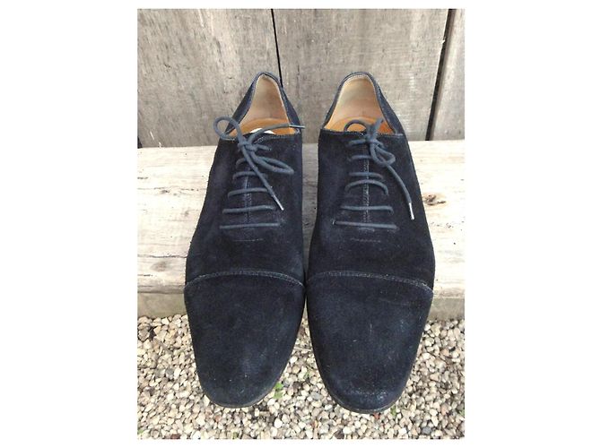 Gucci Richelieu scarpe uomo nero scamosciato - vista 2
