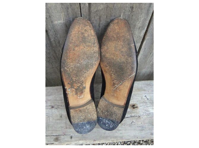 Gucci Richelieu scarpe uomo nero scamosciato - vista 3
