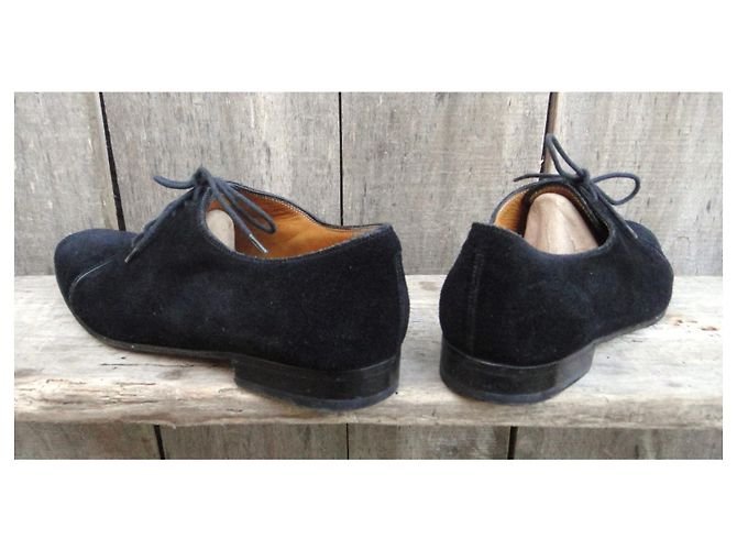 Gucci Richelieu scarpe uomo nero scamosciato - vista 4