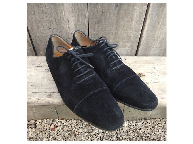 Gucci Richelieu scarpe uomo nero scamosciato - vista 6
