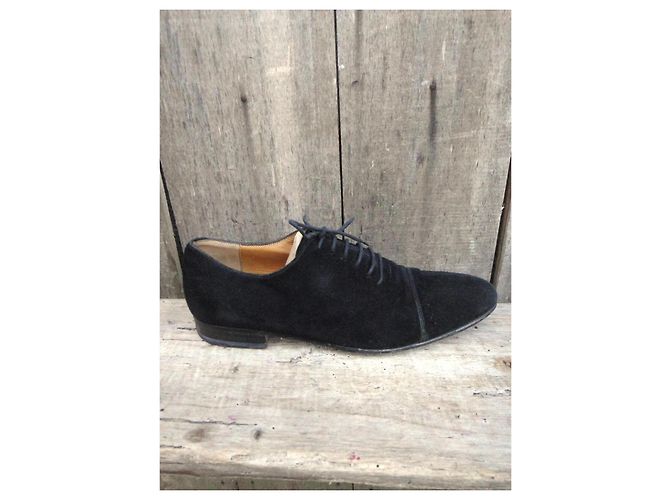 Gucci Richelieu scarpe uomo nero scamosciato - vista 7