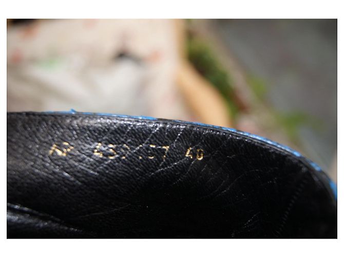 Saint Laurent Python Ankle Boots Blue - view 9