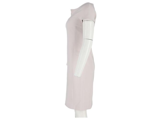 Abito aderente a maniche corte e lunghezza al ginocchio Max Mara in lana rosa chiaro - vista 5