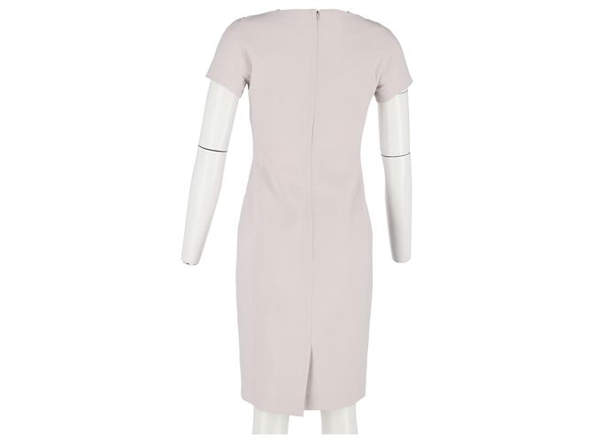 Abito aderente a maniche corte e lunghezza al ginocchio Max Mara in lana rosa chiaro - vista 6