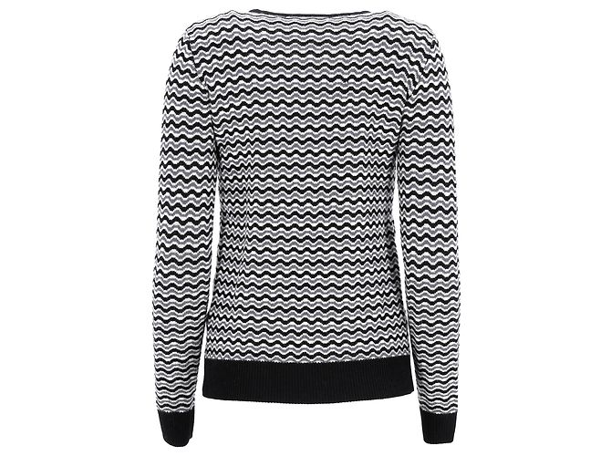 Perfect Moment Maglione Zig Zag Momento Perfetto in Lana Merino Nero e Bianco - vista 3