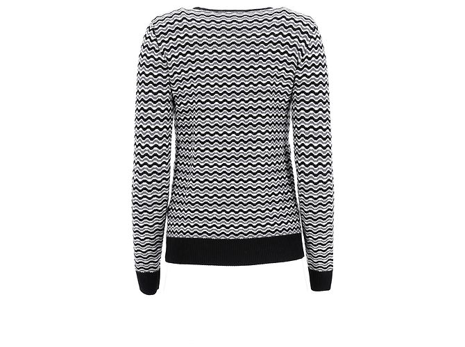 Perfect Moment Maglione Zig Zag Momento Perfetto in Lana Merino Nero e Bianco - vista 9