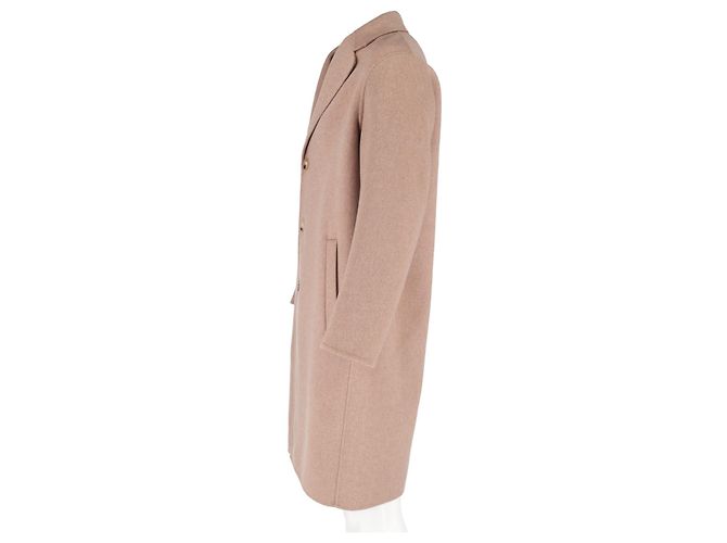Acne Studios Long Coat in Beige Wool - view 5