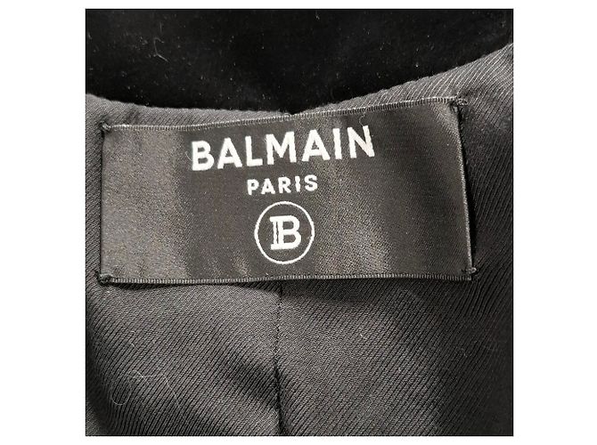Blazer corto de terciopelo negro adornado de Balmain - vista 3