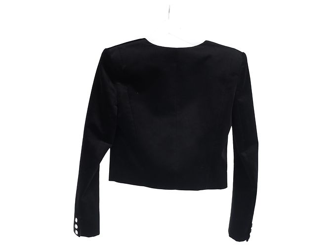 Blazer corto de terciopelo negro adornado de Balmain - vista 5
