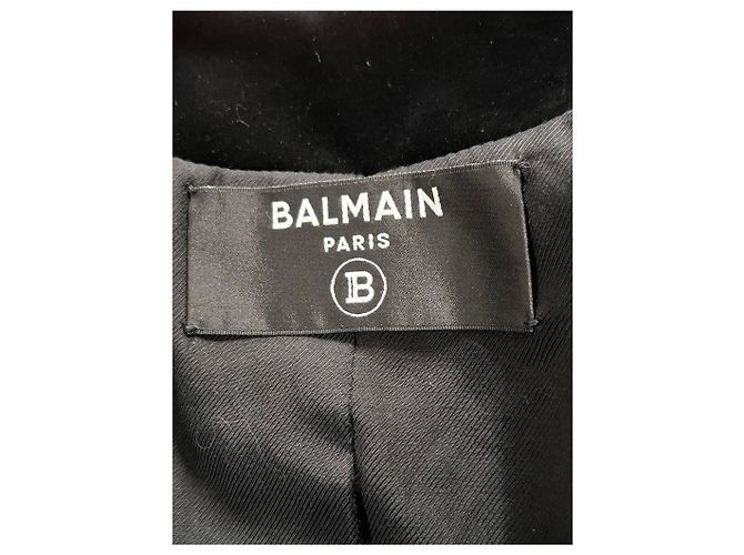 Blazer corto de terciopelo negro adornado de Balmain - vista 6