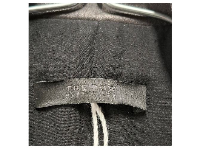 La chaqueta de un solo botón en cuero negro de The Row - vista 3