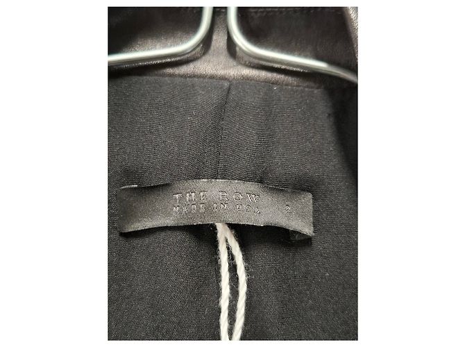 La chaqueta de un solo botón en cuero negro de The Row - vista 6