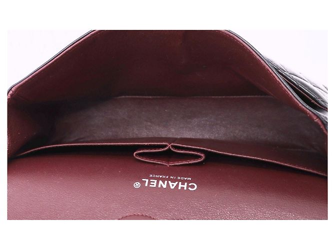 Timeless Chanel Classic Medium Double Flap Shoulder Bag in Black Lamb Leather - view 12