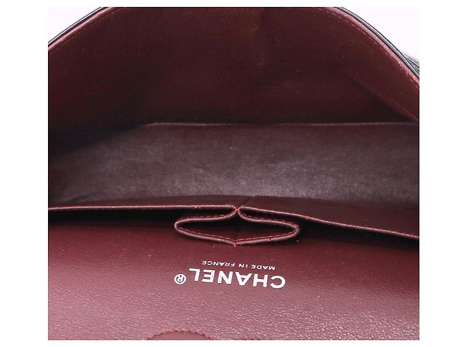 Timeless Chanel Classic Medium Double Flap Shoulder Bag in Black Lamb Leather - view 5