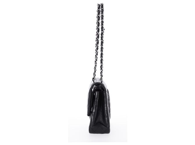 Timeless Chanel Classic Medium Double Flap Shoulder Bag in Black Lamb Leather - view 9