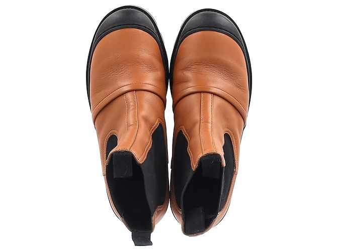 Botas Chelsea Loewe en cuero marrón Negro - vista 3
