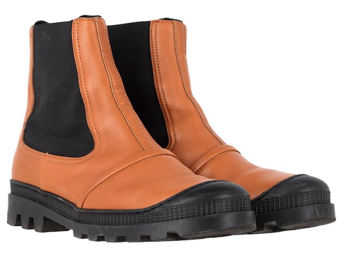 Botas Chelsea Loewe en cuero marrón Negro - vista 4