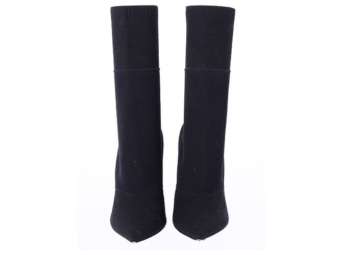 Stivaletti a punta Kimberley di Burberry in tessuto stretch nero a maglia - vista 3