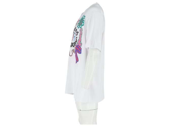 T-shirt imprimé Acne Studios en coton blanc - vue 5