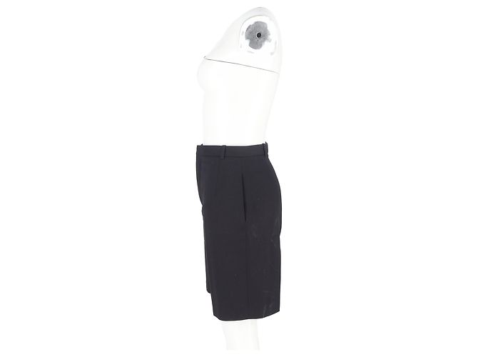 Bermuda ajustado Saint Laurent em lã preta Preto - vista 5