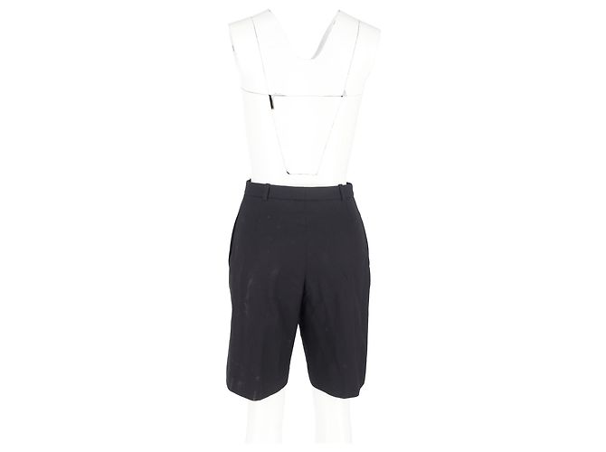 Bermuda ajustado Saint Laurent em lã preta Preto - vista 6