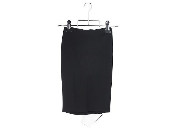 Falda asimétrica drapeada hasta la rodilla en poliéster negro Givenchy - vista 4