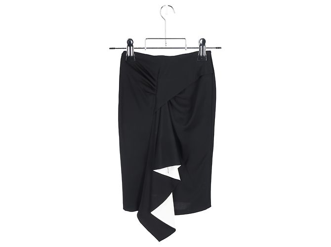 Falda asimétrica drapeada hasta la rodilla en poliéster negro Givenchy - vista 5