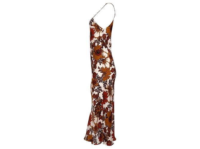 Autre Marque Abito midi con stampa floreale Corinna in seta marrone Dodo Bar Or - vista 2