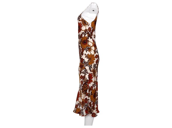 Autre Marque Abito midi con stampa floreale Corinna in seta marrone Dodo Bar Or - vista 7