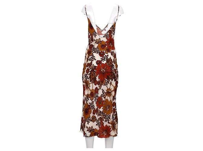 Autre Marque Abito midi con stampa floreale Corinna in seta marrone Dodo Bar Or - vista 8