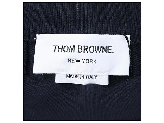 Falda mini plisada clásica de bucle Thom Browne en algodón azul marino - vista 4
