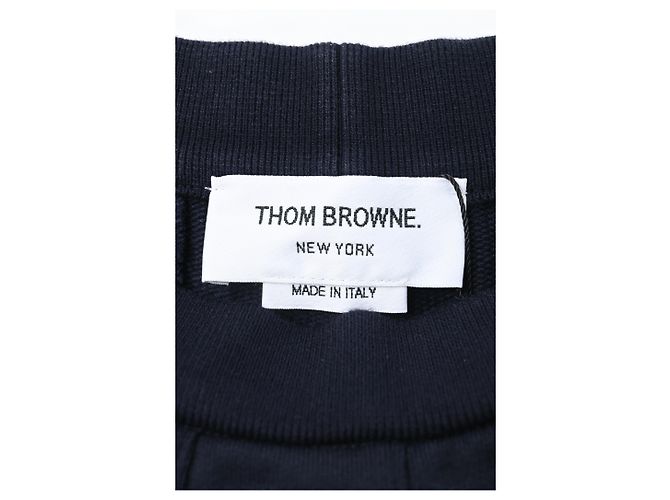 Falda mini plisada clásica de bucle Thom Browne en algodón azul marino - vista 8