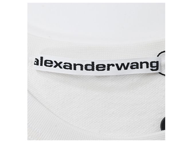 T-shirt in cotone bianco con logo applicato in sapone Alexander Wang - vista 4