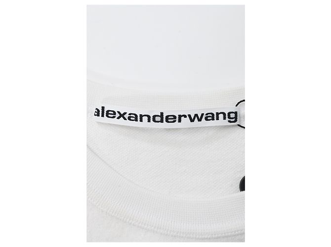T-shirt in cotone bianco con logo applicato in sapone Alexander Wang - vista 9