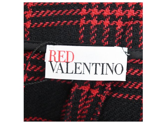 Falda lápiz de algodón rojo con estampado de cuadros Príncipe de Gales Red Valentino Roja - vista 4